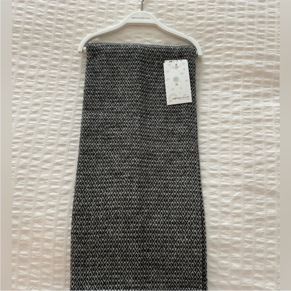 NWT Antonio Salgado Black White Cotton Baby Blanket